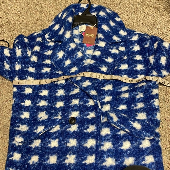 Active USA double breasted boucle print fluffy coat - Picture 5 of 10